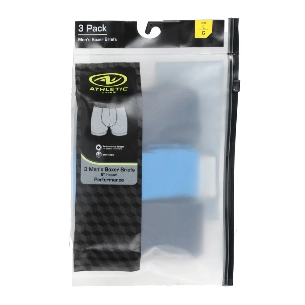 Athletic Works Mens Mesh Boxer Briefs, 3-pack Blue Cove;Blue Flash Large